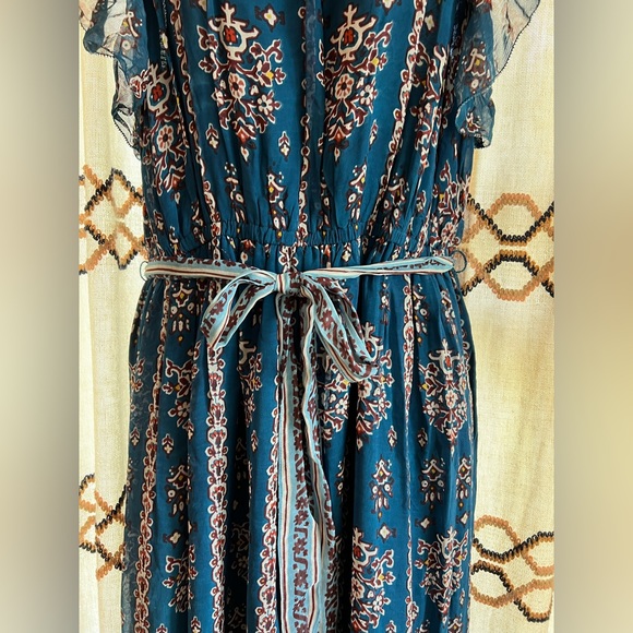 Anthropologie Sasha ruffled maxi dress💙🤍🩵 - Picture 13 of 13